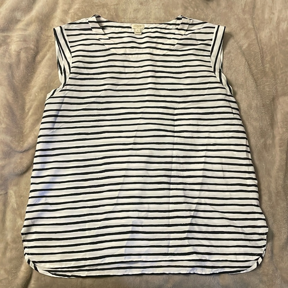 J. Crew women’s black and white stripe blouse